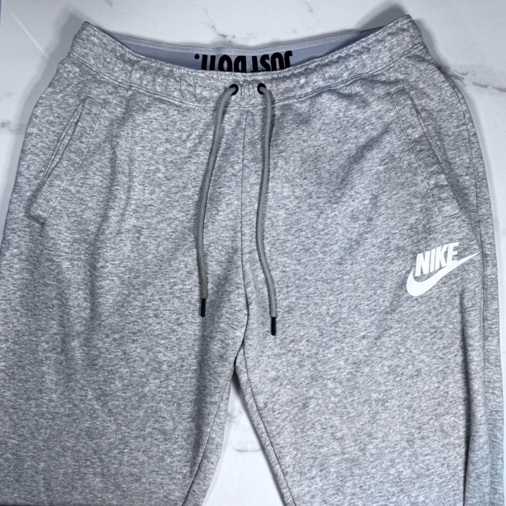 Nike Light Gray Joggers with White Logo